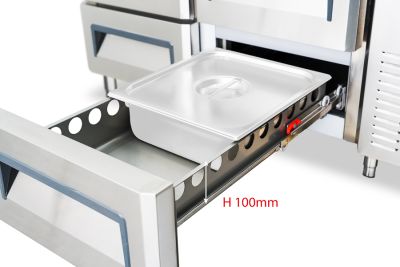 tavolo refrigerato con cassetti chtf2cbs dettaglio cassetto