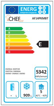 Classe Energetica Armadio Refrigerato Professionale 1400 Negativo AF14PKMBT