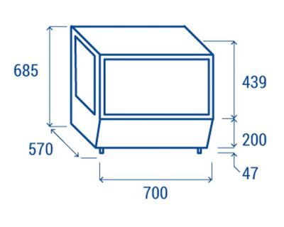 vetrina refrigerata da banco chvb120sq dimensioni