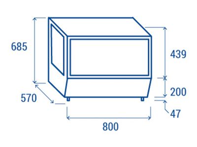 vetrina refrigerata da banco chvb160sq dimensioni