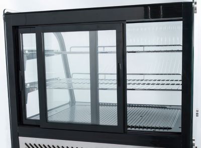 vetrina refrigerata da banco nera chvb160sq chefline dettaglio vetri