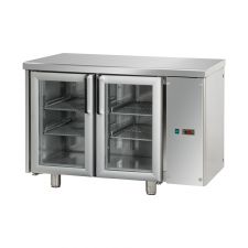 Tavolo Refrigerato 2 Porte In Vetro Con Piano A Motore Remoto Pr. 70 cm