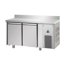 Tavolo Refrigerato Professionale per Pasticceria 2 Porte Con Piano Alzatina 10 Cm Pr. 80 cm