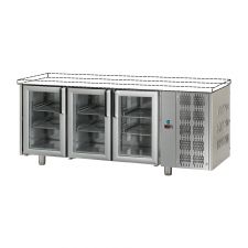 Tavolo Refrigerato 3 Porte In Vetro Senza Piano Pr. 70 cm