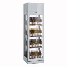 Vetrina Frigo Vini Professionale 600 Litri (120 Bottiglie) +4°C/+18°C 4 Lati Espositivi H 230 cm